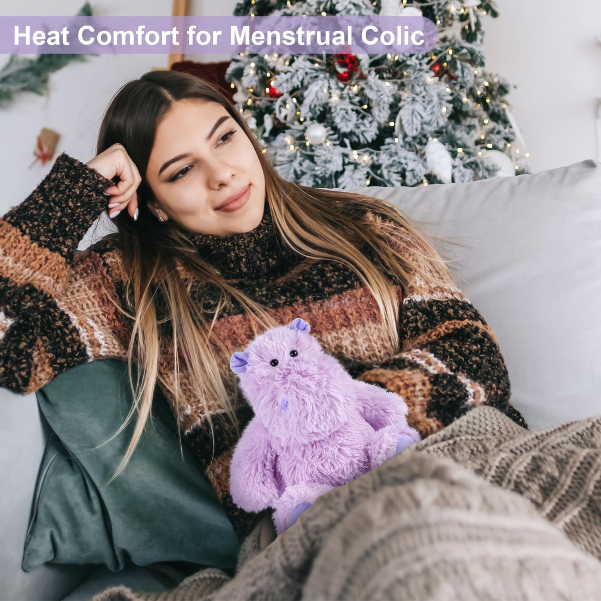 SuzziPals hippo plush lavender filling and cozy texture for relaxation
