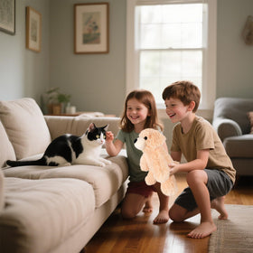 SuzziPals kid-friendly dog plush as travel buddy