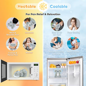 SuzziPals koala plush microwavable heat provides quick warmth for chilly nights.