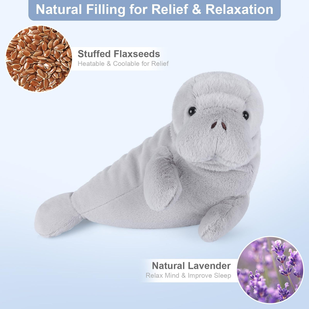 SuzziPals lavender-filled heetable toy ready to calm nerves with scent and heat.