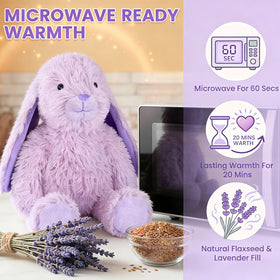 SuzziPals Lumina microwave-ready bunny provides soothing heat.