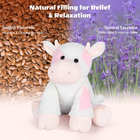 SuzziPals Microwaveable Cow Heating Pad provides soothing warmth