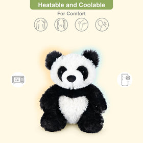 SuzziPals microwavable panda heating pad offers quick relaxation moments.
