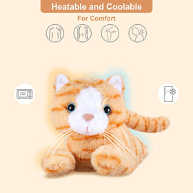 SuzziPals Orange Cat plush with heating pad for warmth.