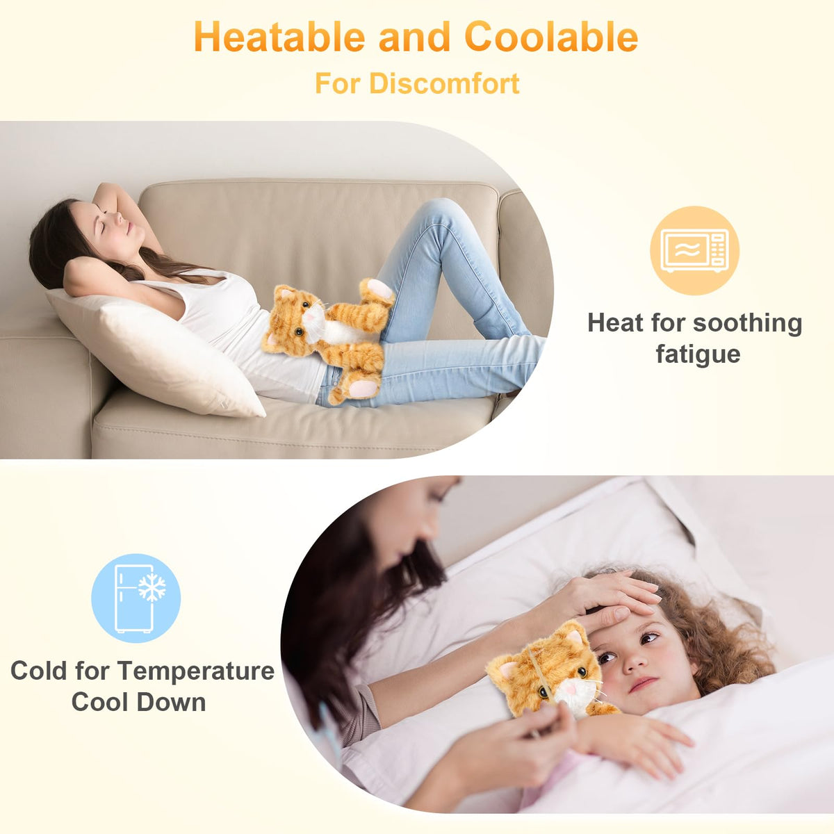 SuzziPals lavender-scented orange cat plush enhances relaxation with calming aroma.
