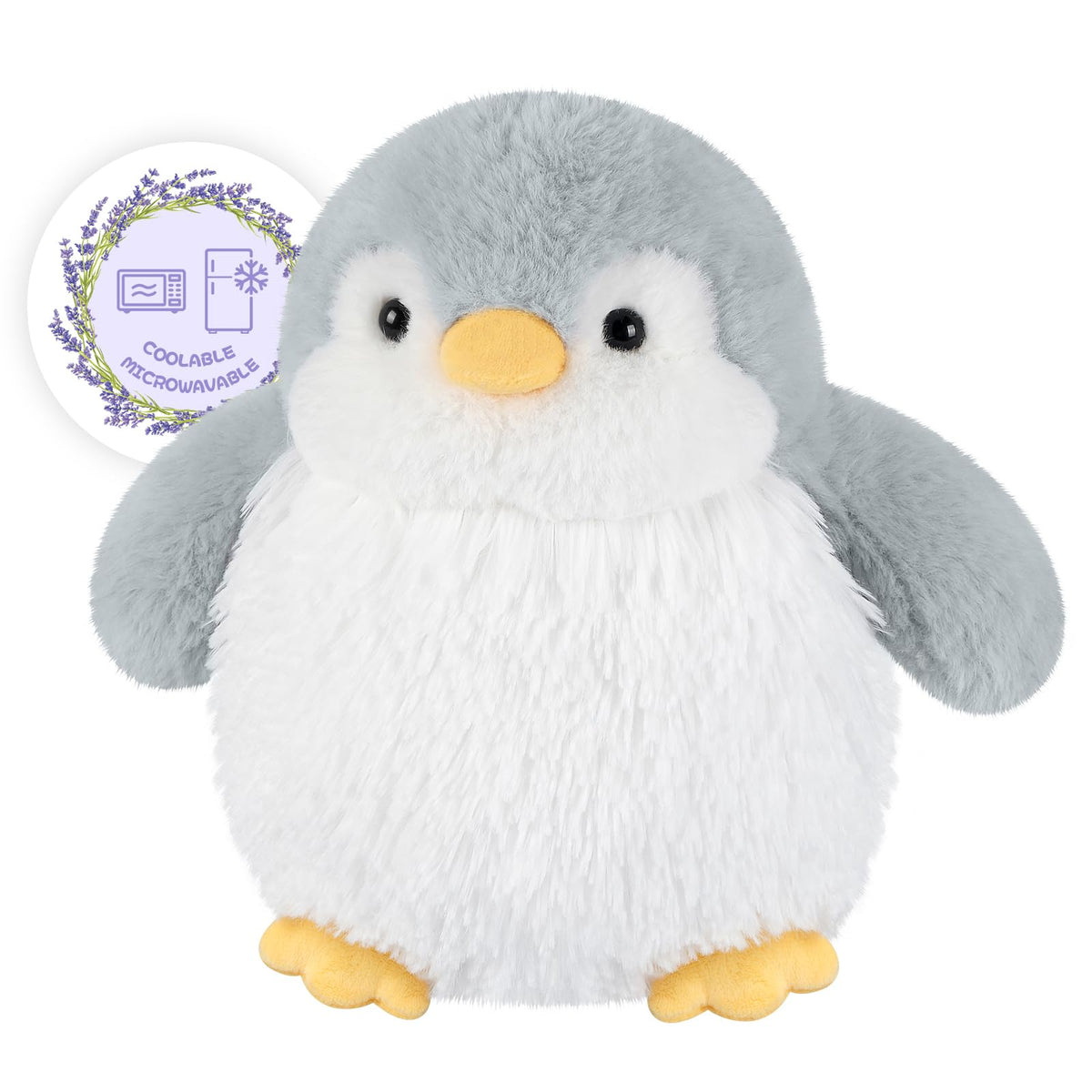 SuzziPals penguin plush heat demonstrates warm comfort for cozy nights.
