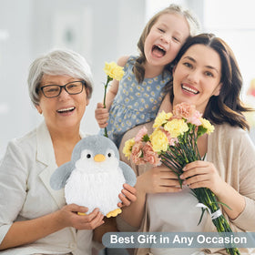 SuzziPals penguin soft toy offers cozy hugs during quiet moments.