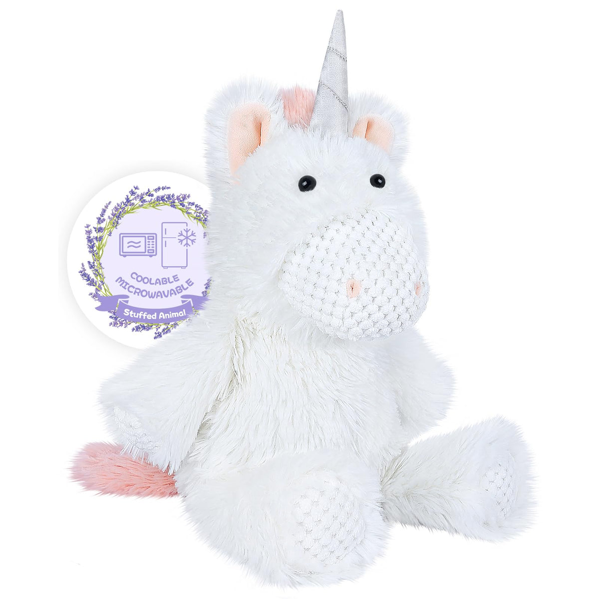 SuzziPals Sky unicorn plush heat pack offers comforting warmth for stress relief