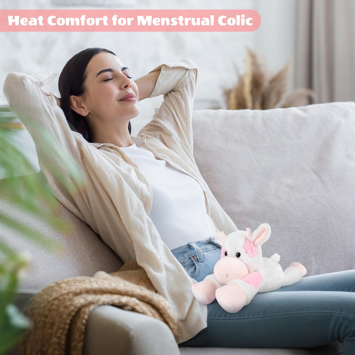SuzziPals Soft plush cow encourages comforting cuddle time