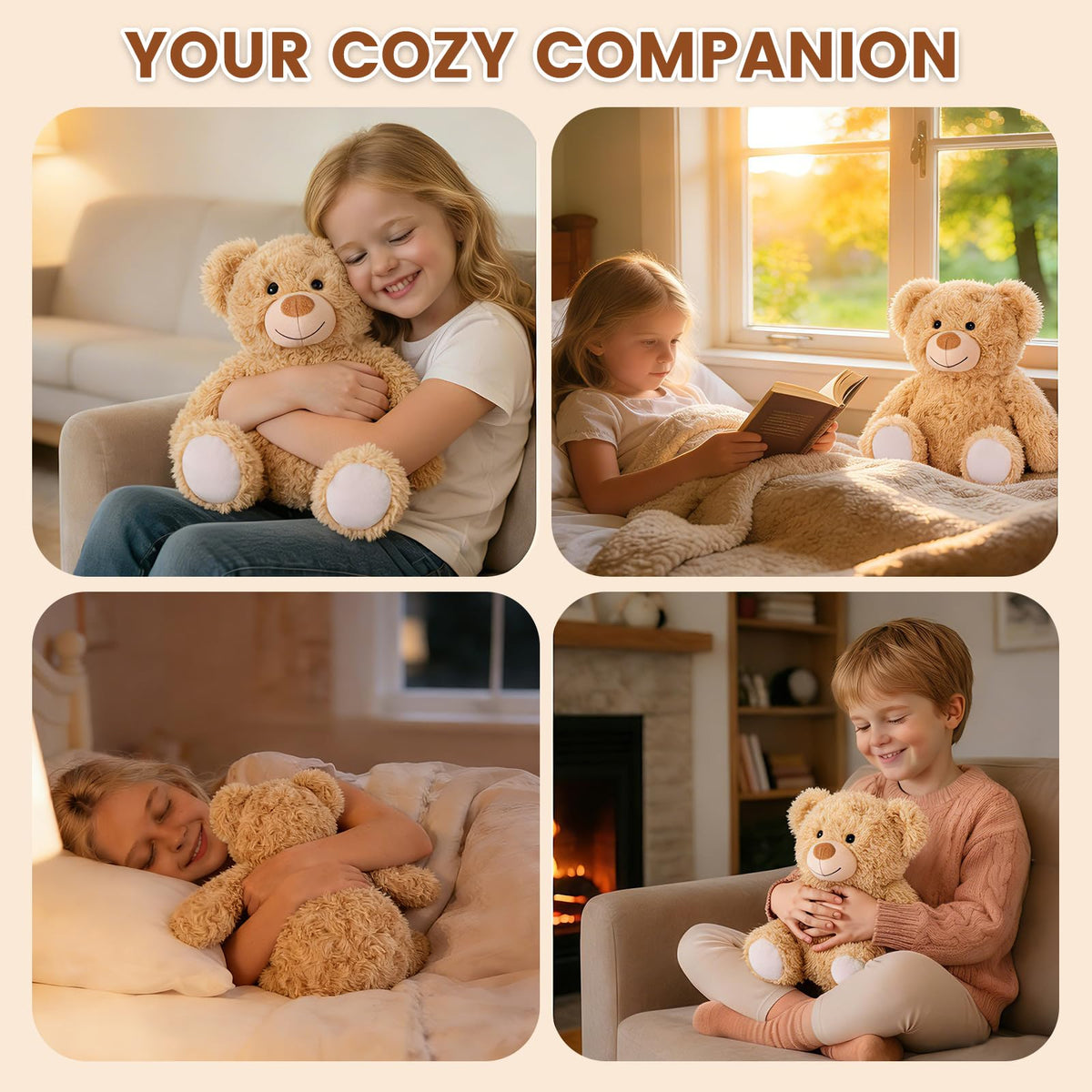 SuzziPals bear serves as a bedtime and travel-friendly buddy.