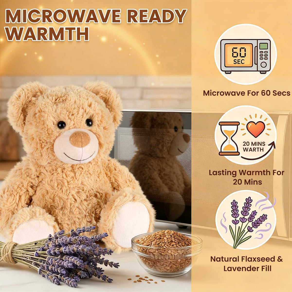 SuzziPals teddy bear plush with ultra-soft fur for comforting snuggles.