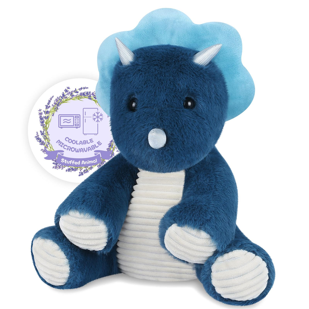 SuzziPals Triceratops plush 10-inch cuddly toy ideal for naps and hugs.