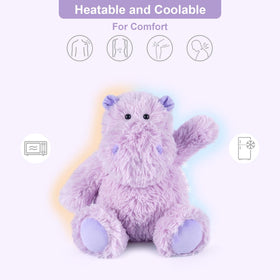 SuzziPals hippo plush close-up shows soft fur and lavender filling for calm comfort