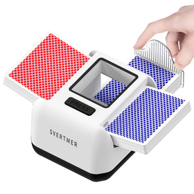 Svertmer Automatic Card Shuffler front view highlighting compact home use