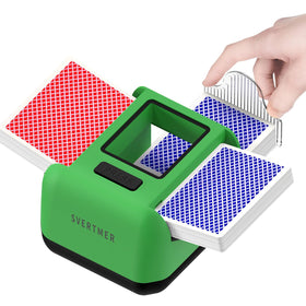 Svertmer automatic card shuffler front view for quick, hands-free shuffling.