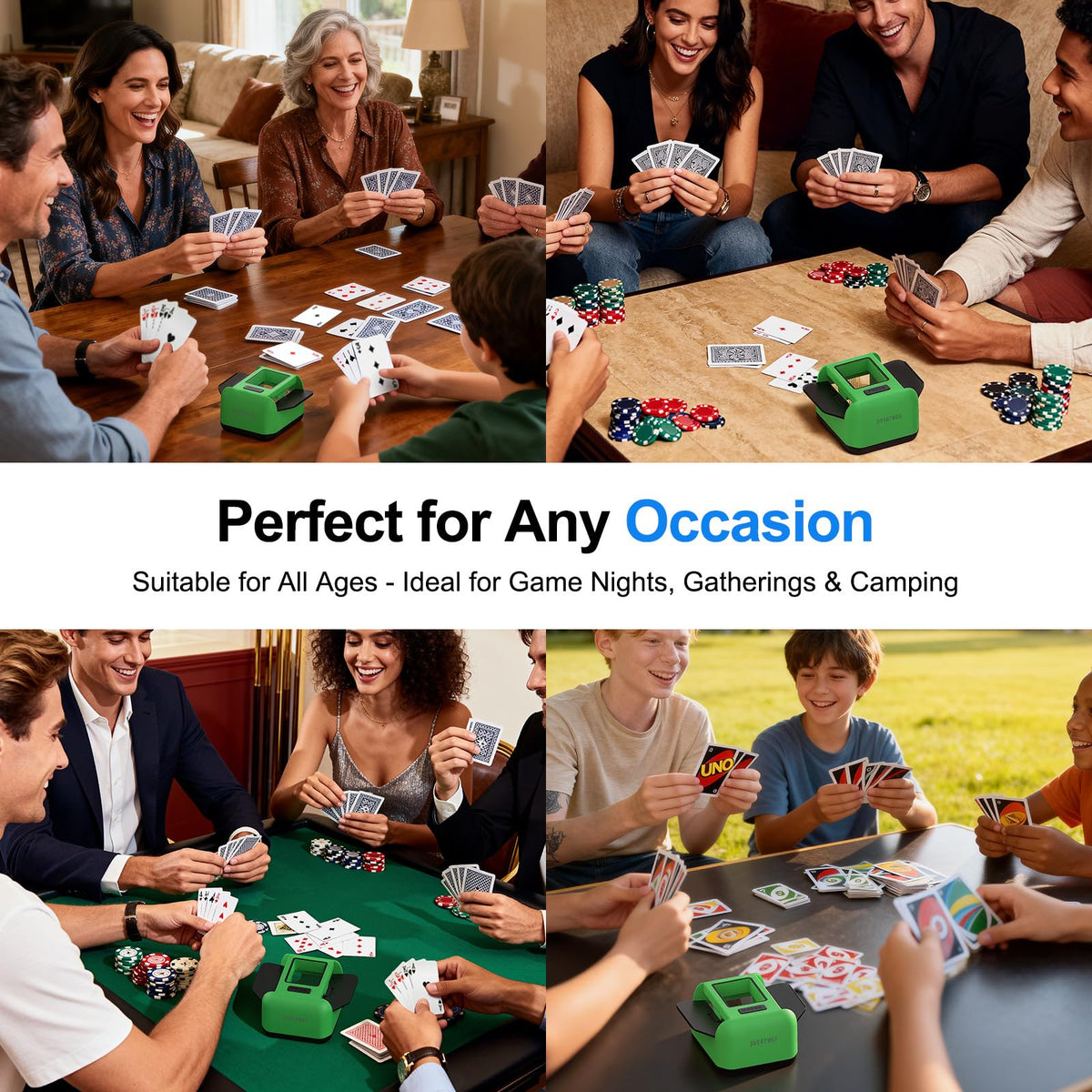 Svertmer shuffler ideal for travel and home game setups.