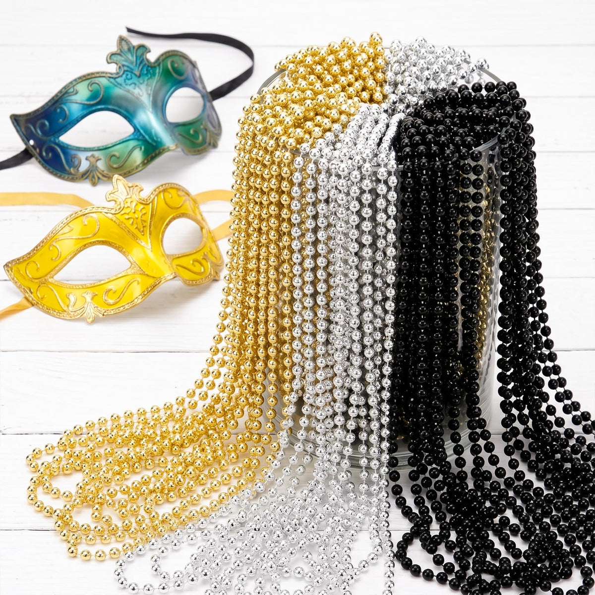 Swanucky beads brighten weddings and graduations with festive color and shine.