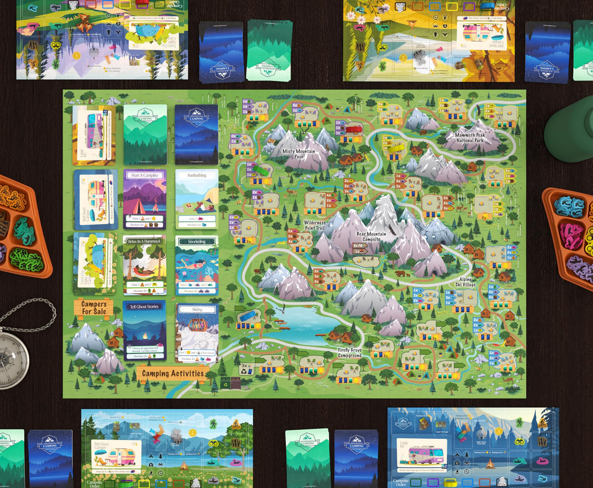 SweaterBear Bear Mountain campers upgrade cards suggest customizable camping crews.