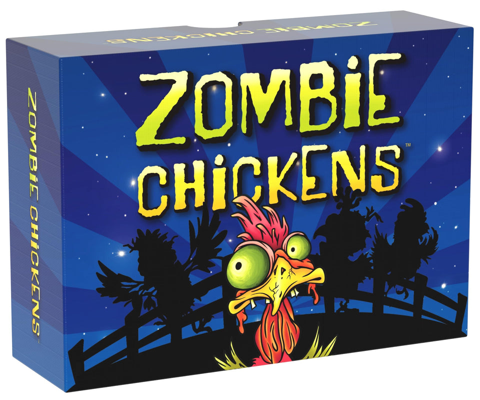 Sweet Bros Games Zombie Chickens game-night setup for family fun and suspense.