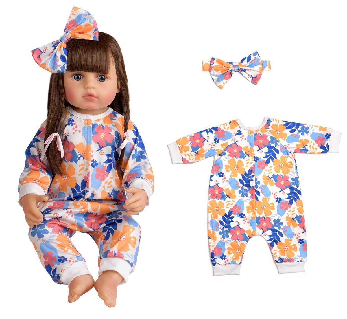 Sweet Dolly butterfly headband secures a vibrant look for playtime.