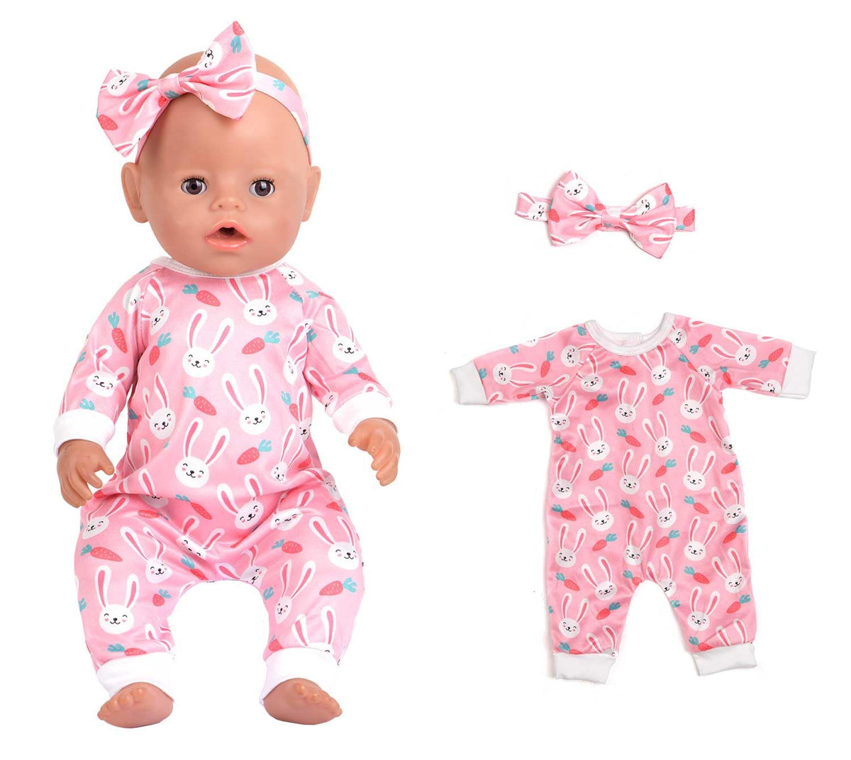 Sweet Dolly doll outfits collection, easy-to-dress sets for 14-18 inch dolls, ready to play.