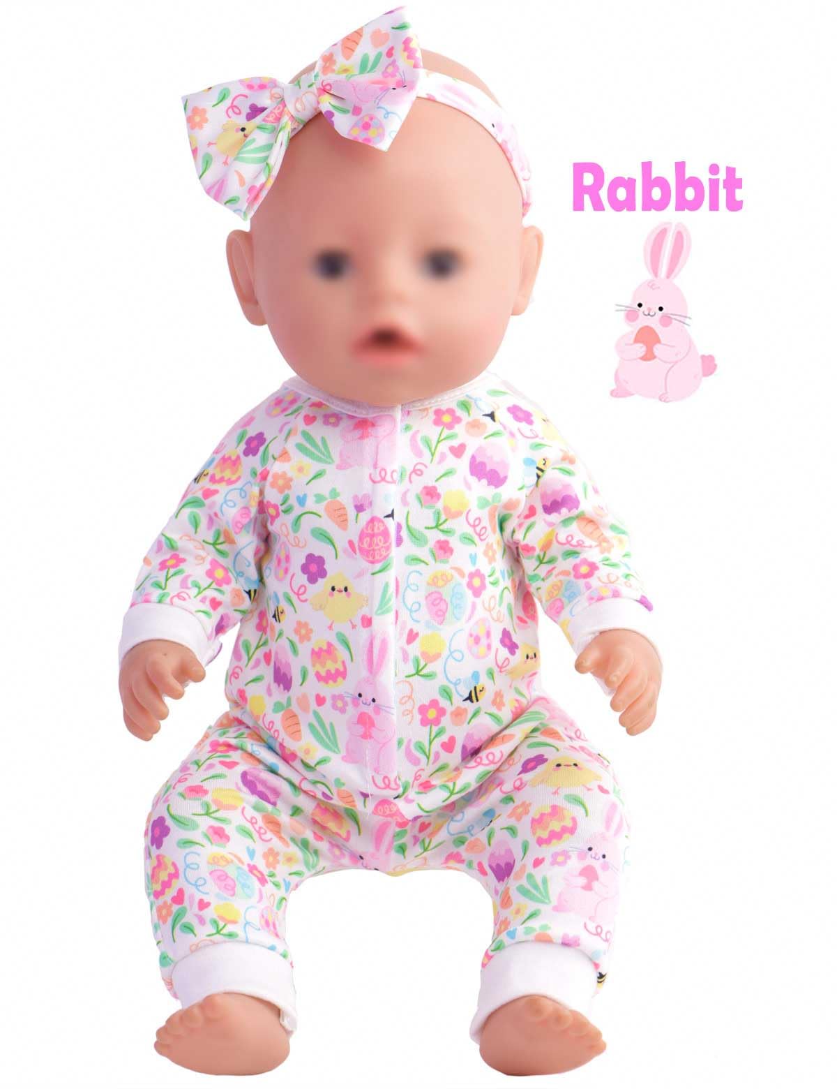 Sweet Dolly unicorn outfit on doll, shows easy dressing and quick styling