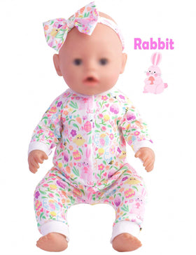 Sweet Dolly unicorn outfit on doll, shows easy dressing and quick styling