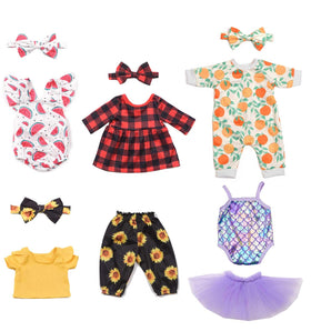 Sweet Dolly yellow sunflower top and pants with headband, bright mix-and-match playwear.