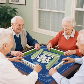 Sweetone Mahjong Mat with Chinese style pattern enhances table aesthetics.