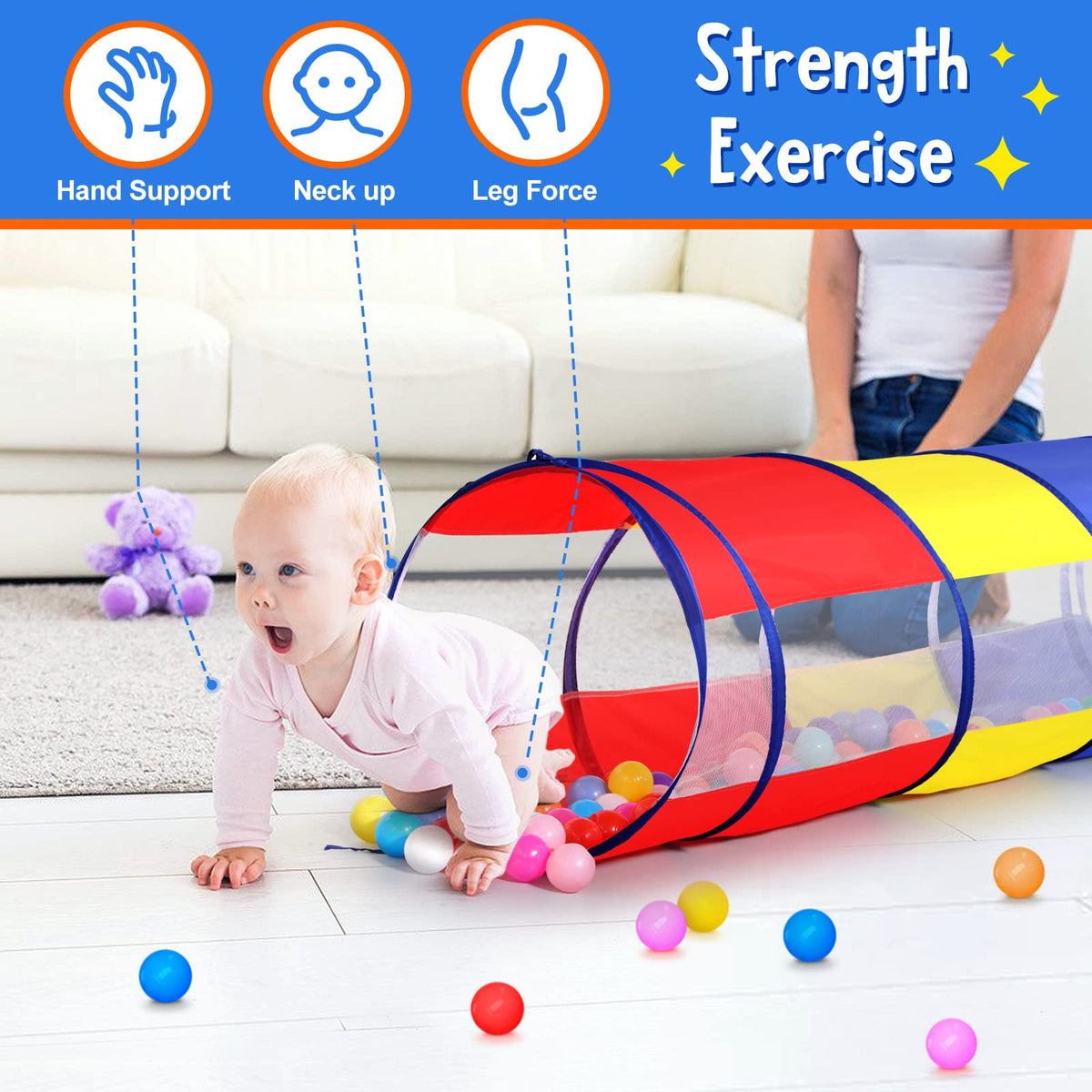 SweHouse Crawling Tunnel foldable design for easy setup and compact storage.