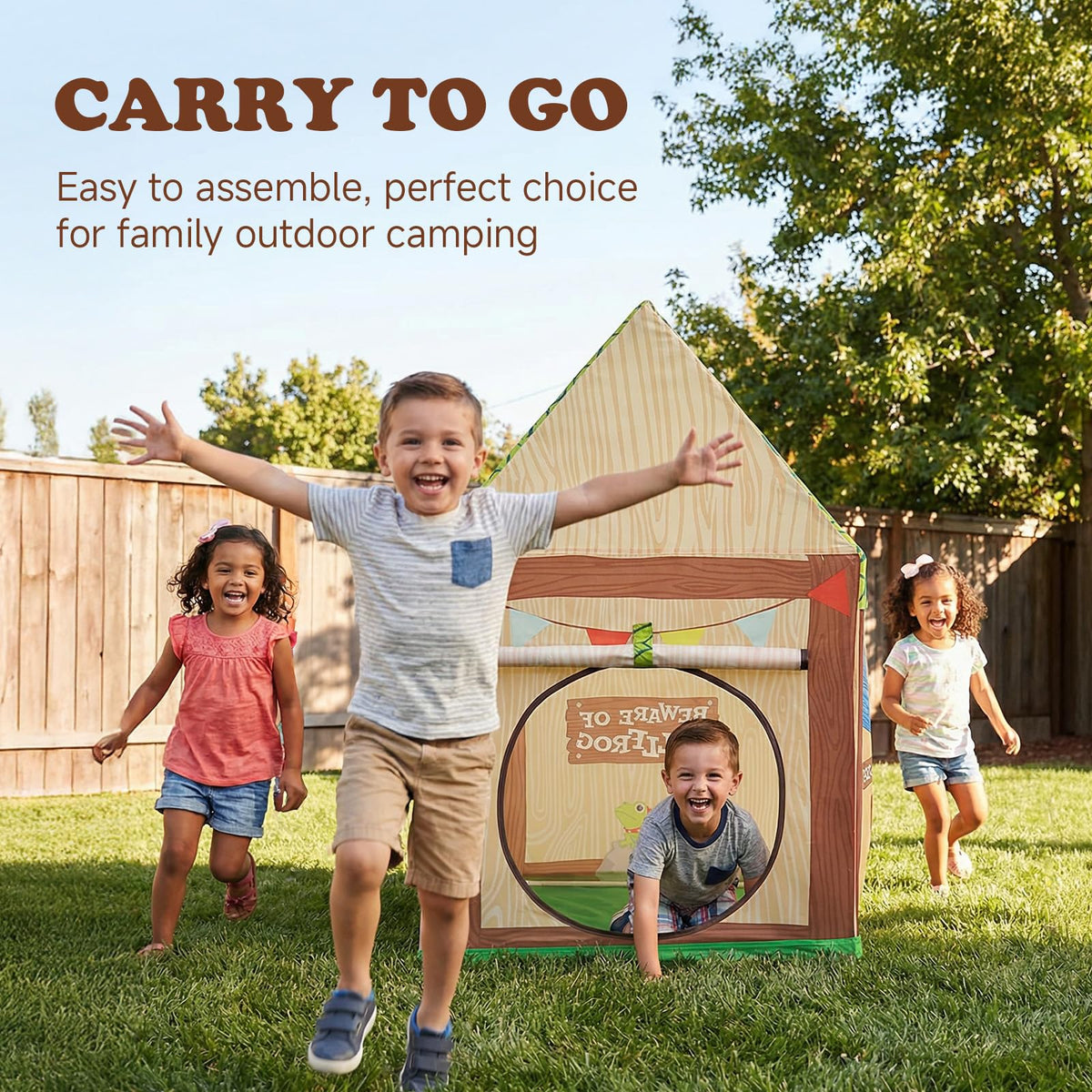 SweHouse Play Tent is portable and easy to carry for indoor or outdoor adventures.