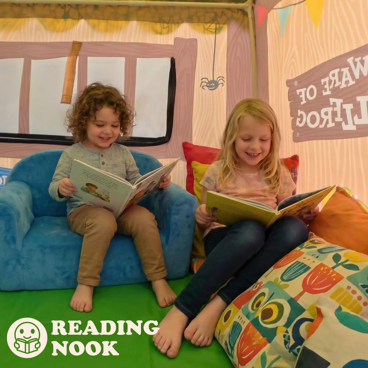 SweHouse tent side windows provide light and imaginative play views.