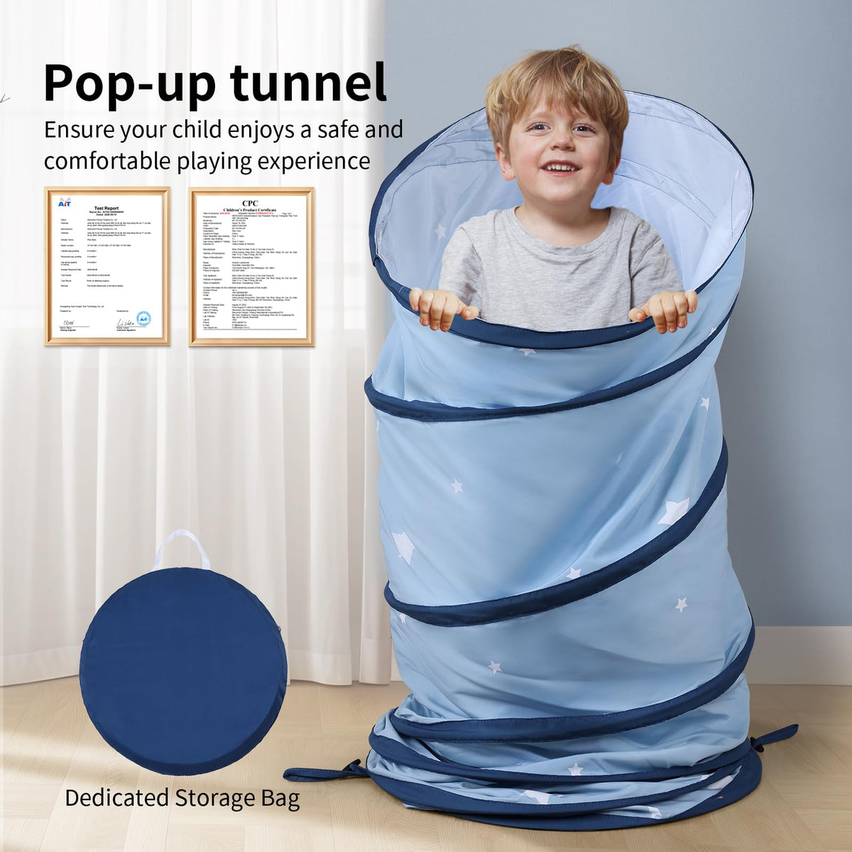 SweHouse Peachskin Tunnel interior invites crawling and active movement.