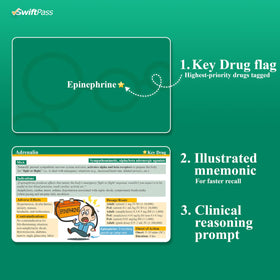 SwiftPass Paramedic Pharmacology Flashcards deck-spread highlighting drug profiles for quick reference.
