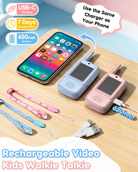 USB-C rechargeable battery for easy charging on trips.