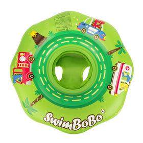 Swimbobo baby float with adjustable seat, side view for stable water play.