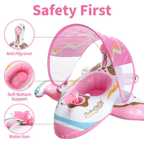 Swimbobo quick inflate with straw deflation makes travel and setup fast.