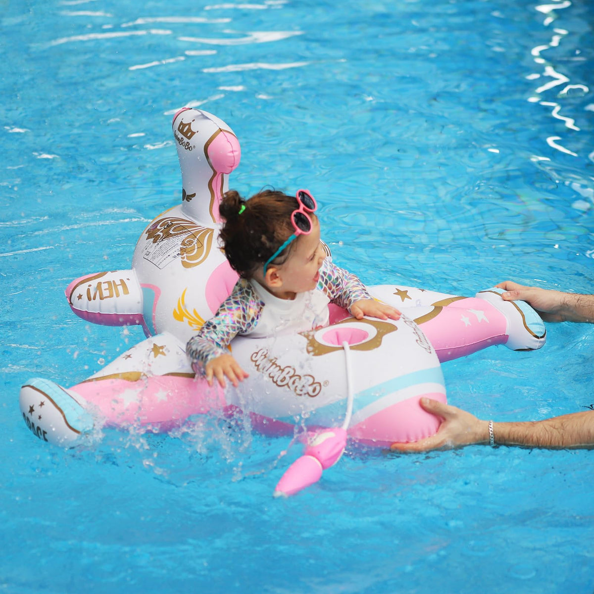 Swimbobo safety seat design keeps little riders secure while floating.