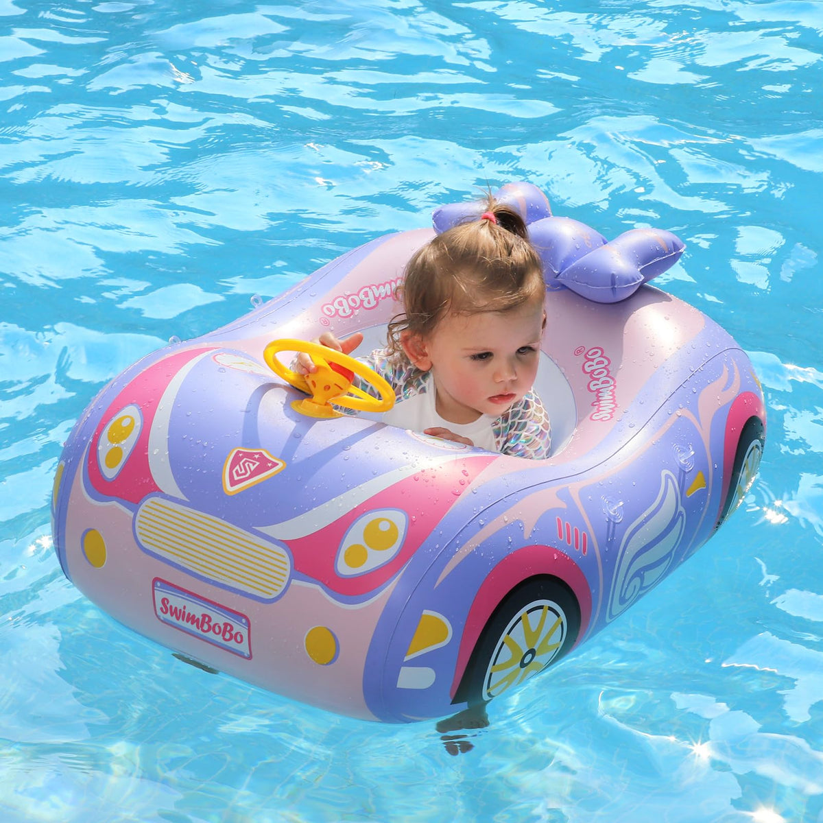 Swimbobo car float with buoyant design providing reliable flotation.