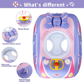 Swimbobo toddler float features a safety seat for stable water play.