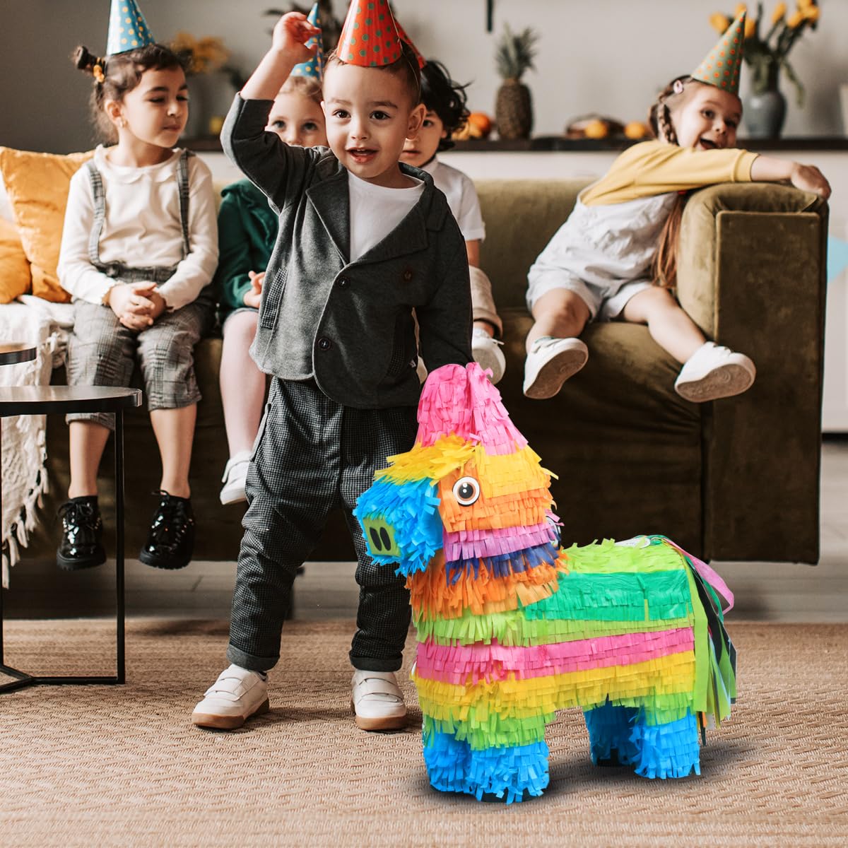 Swimee pinata hanging ready setup ideal for carnivals and parties