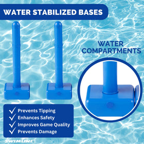 Out-of-the-box Swimline pool volleyball set ready to play