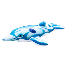 SWIMLINE Dolphin 75-inch pool float in blue for sunny lounging and poolside fun