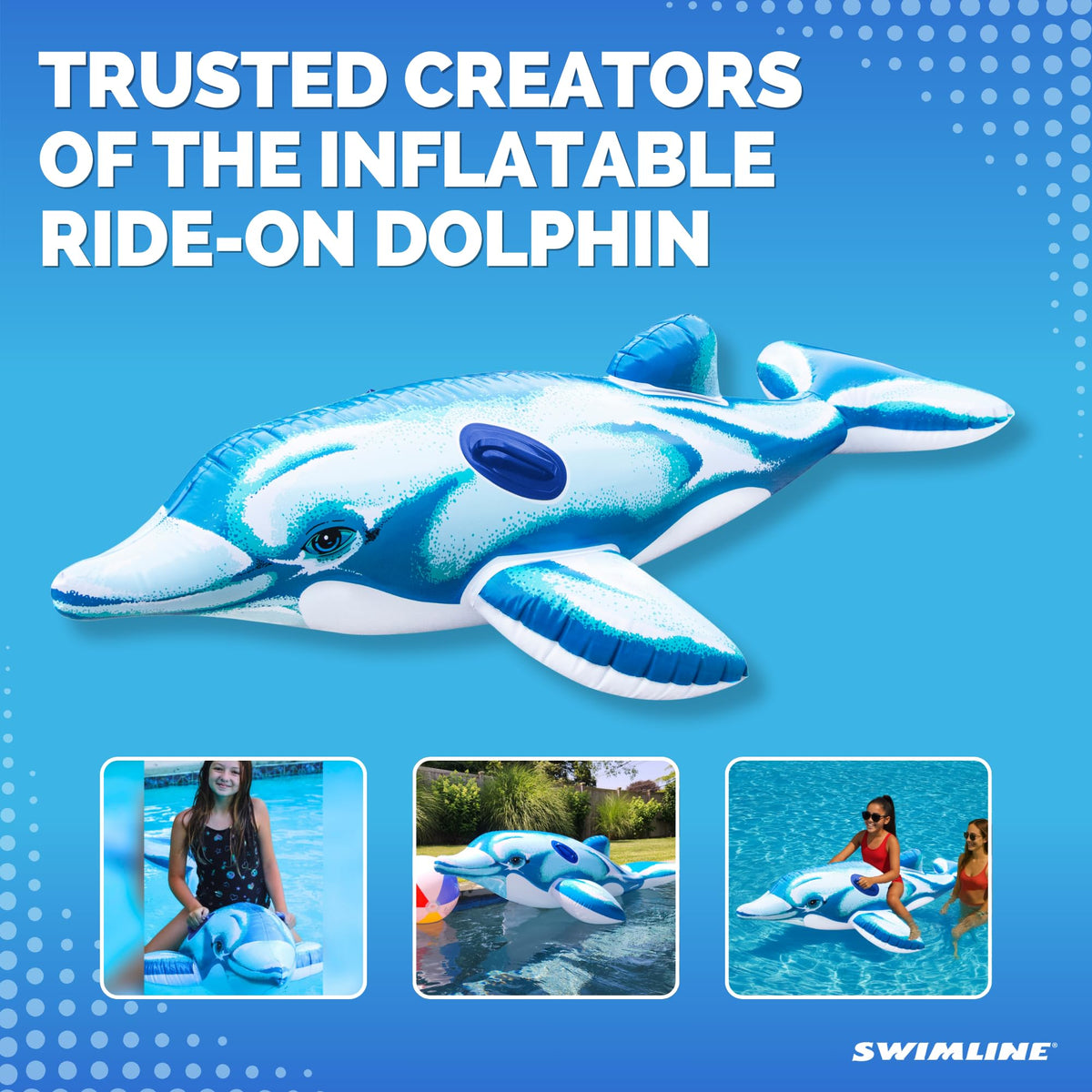 SWIMLINE easy-inflate dolphin float speeds setup and packing for trips