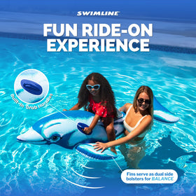 SWIMLINE family-friendly dolphin float offering space for friends and family