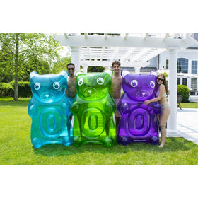 Swimline gummy bear pool float front view for lounging and playful water fun