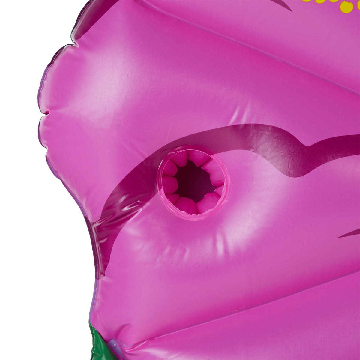Swimline hibiscus float's purple petals stand out for eye-catching water moments.