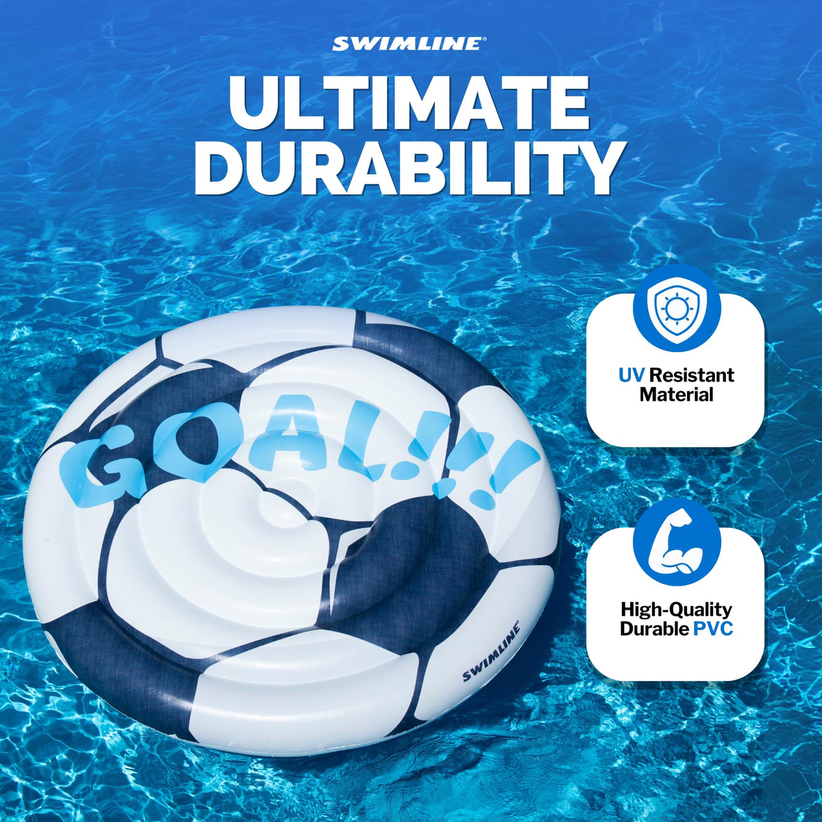Deflated Swimline float stored compactly for easy transport.