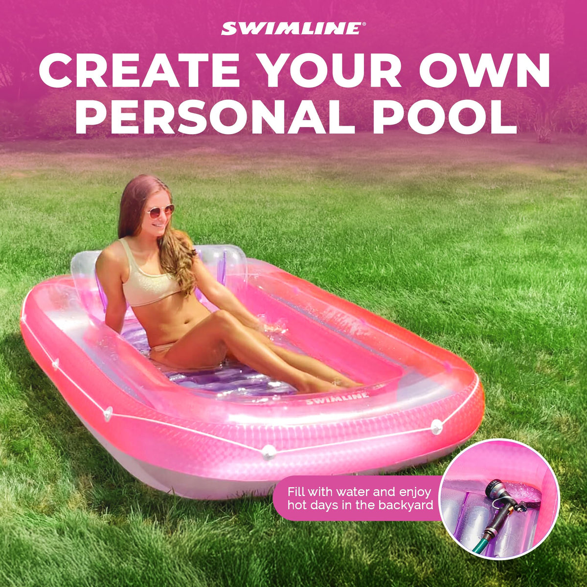 Swimline Original Suntan Tub Classic Edition clear top keeps you cool as you sun