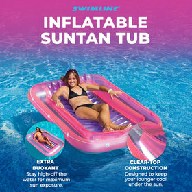 Swimline Original Suntan Tub Classic Edition interior water fill for cooling